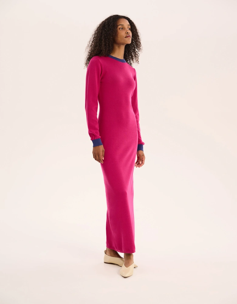 Janelle Colour Block Dress in Magenta