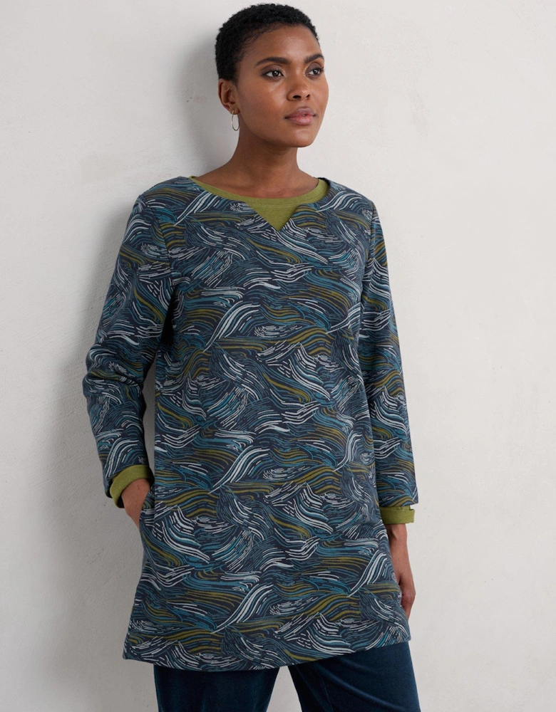 Cotton Rich Print Tunic - Blue