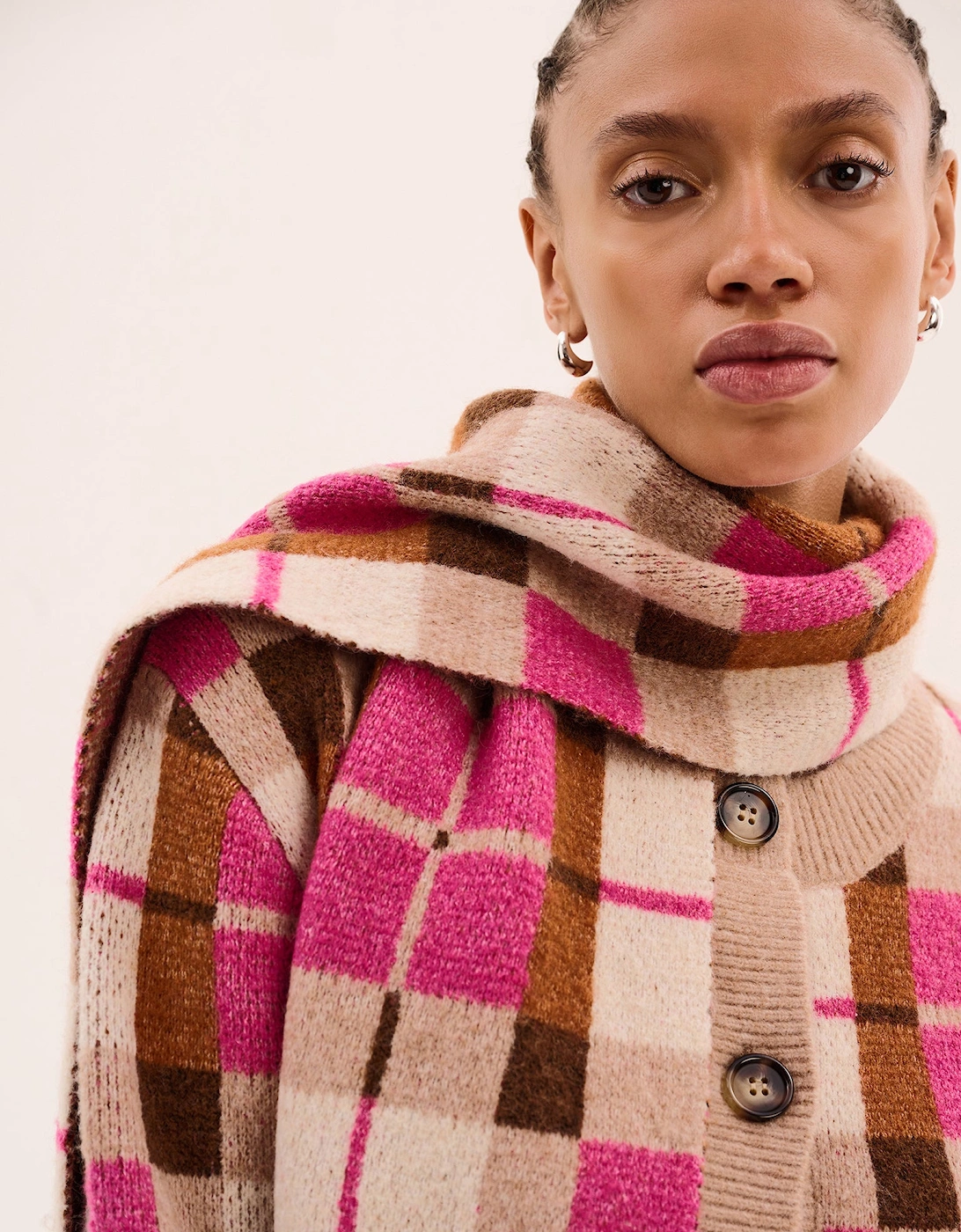 Molly Scarf in Pink Check
