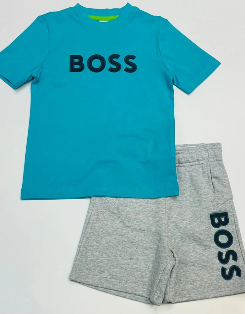 BOSS JERSEY SHORTS AND T SHIRT SET