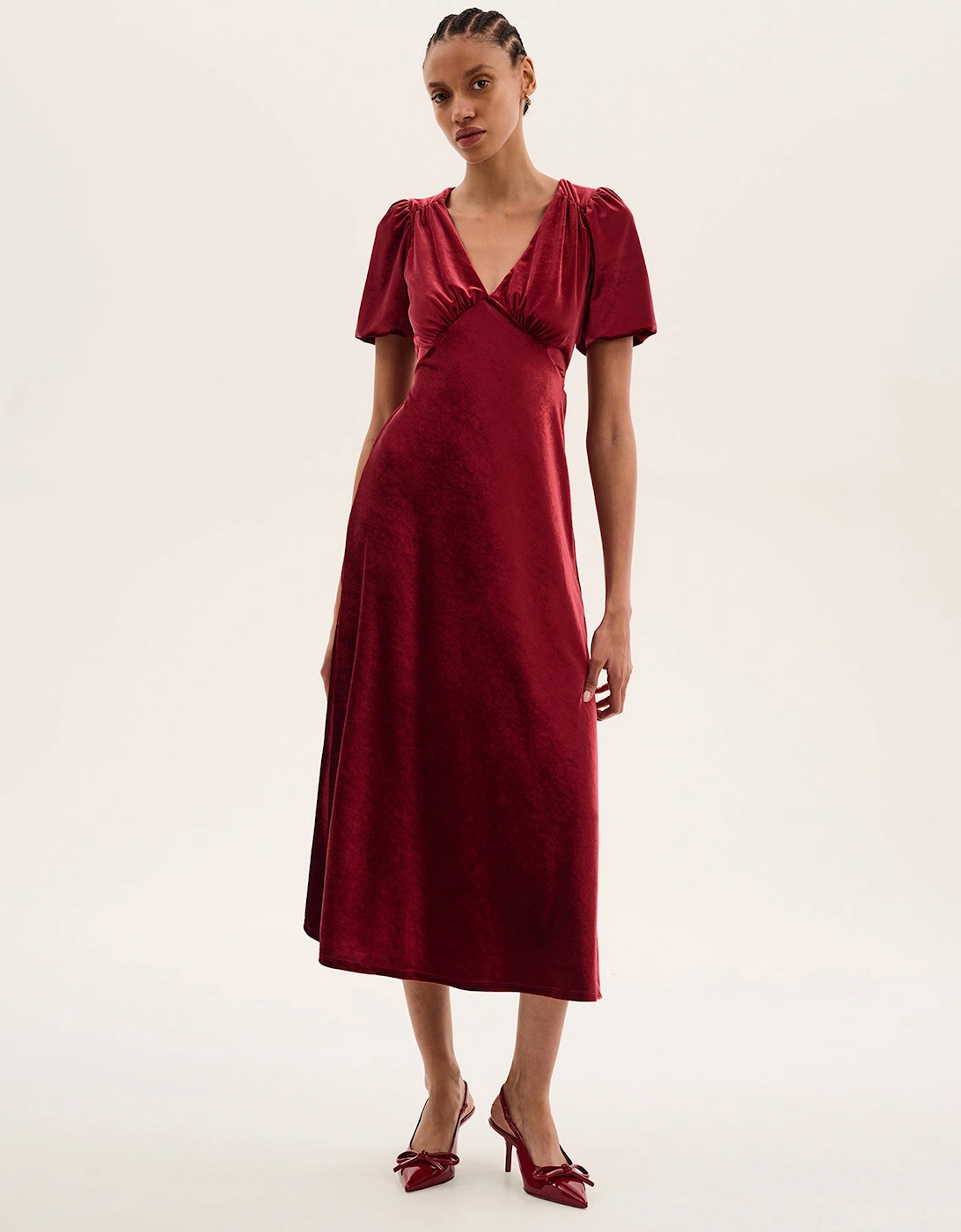 Rosie Velvet Dress in Red, 6 of 5