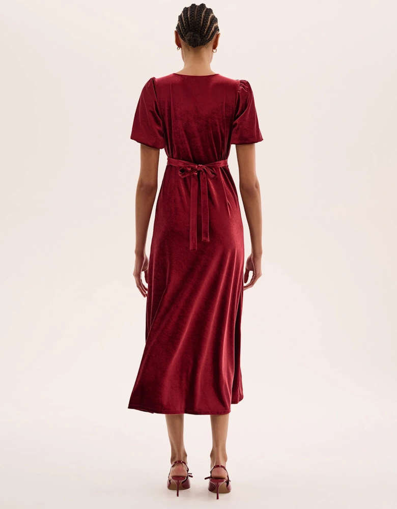 Rosie Velvet Dress in Red