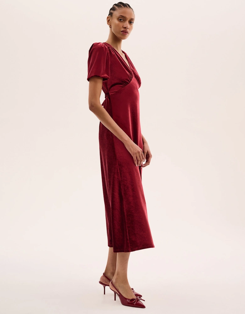 Rosie Velvet Dress in Red