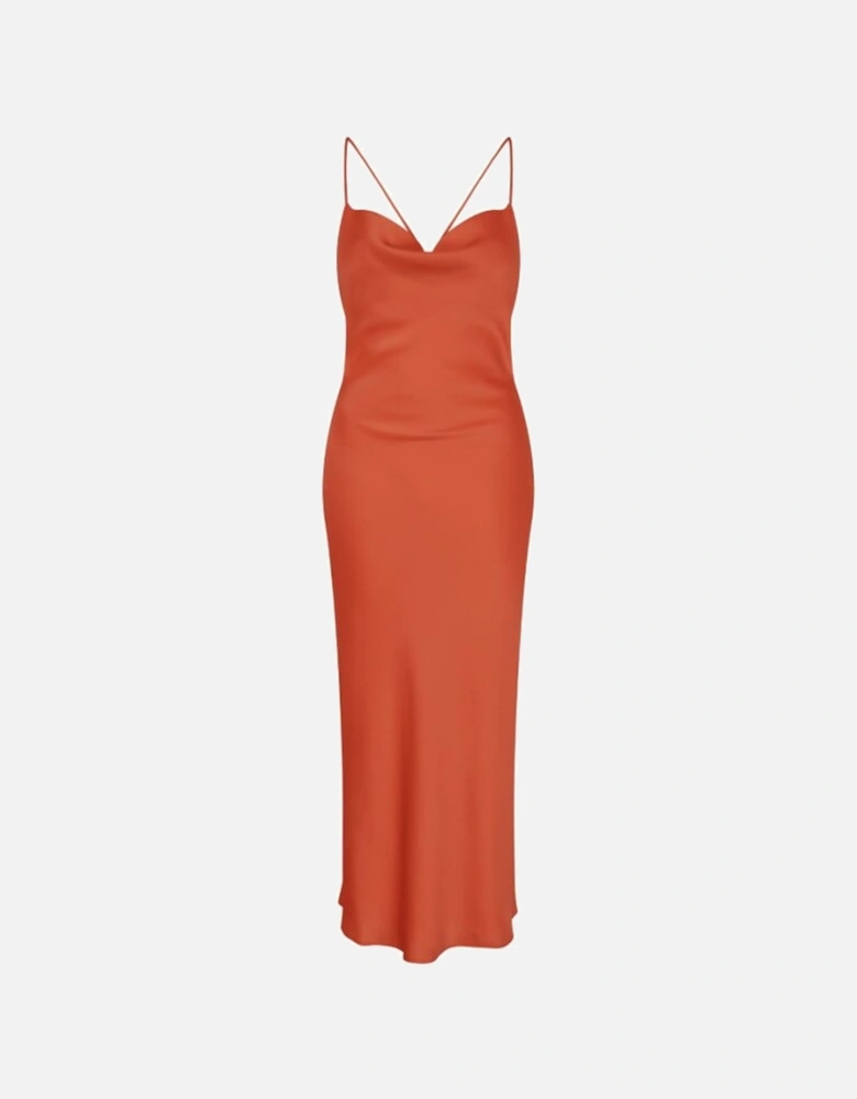Riviera Midi Dress in Brick Orange