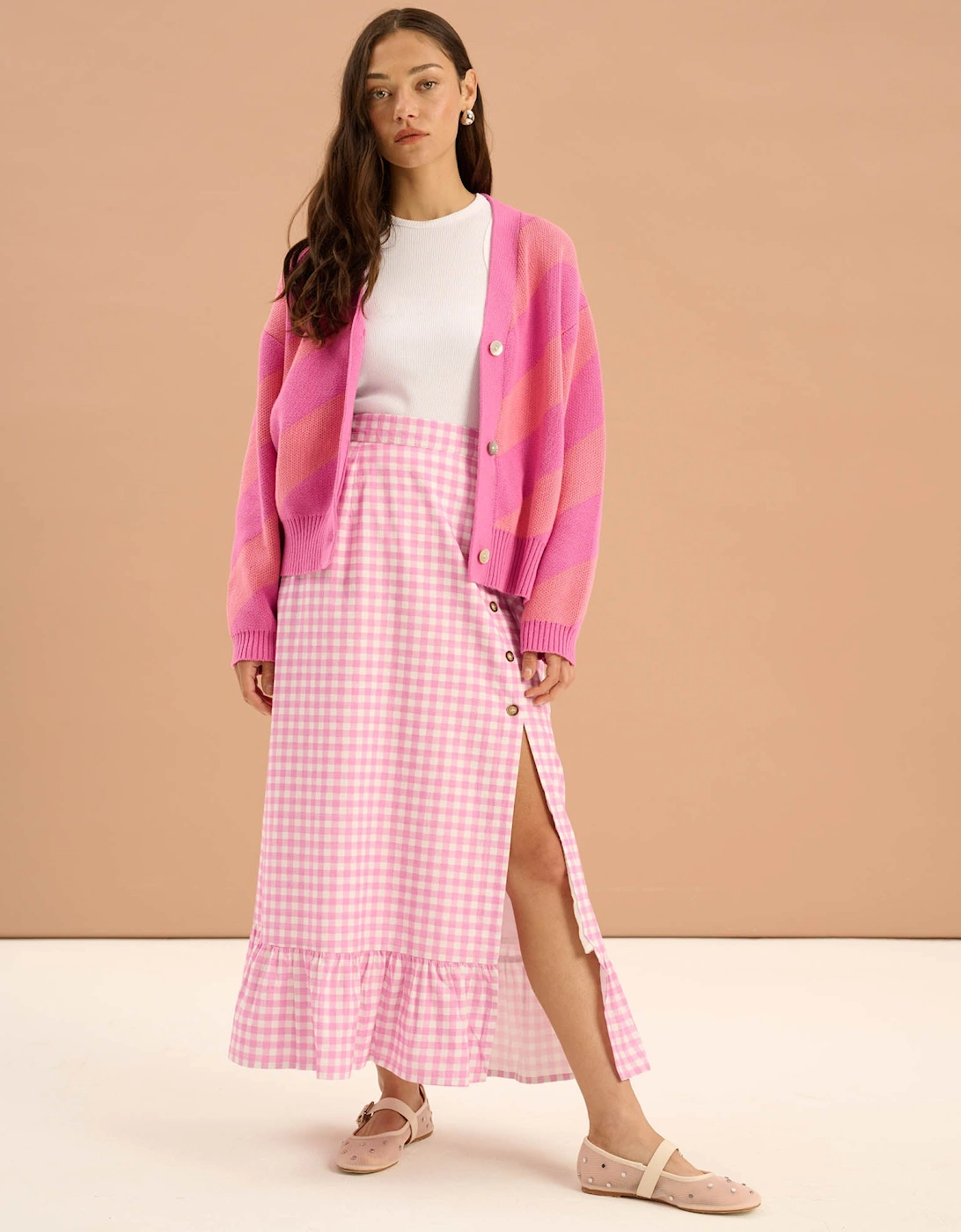 Henni Stripe Detail Cardigan in Pink, 5 of 4