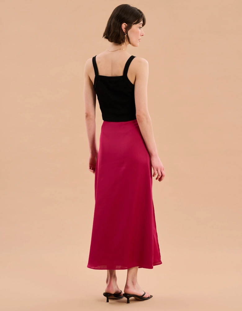 Madelyn Midi Skirt in Magenta