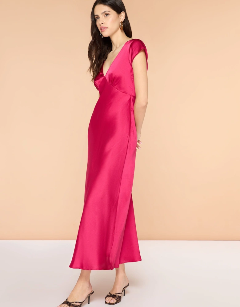 Woolf Midi Dress in Magenta