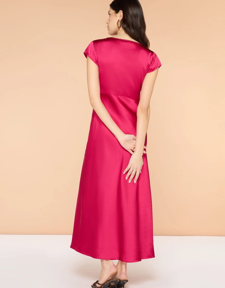 Woolf Midi Dress in Magenta