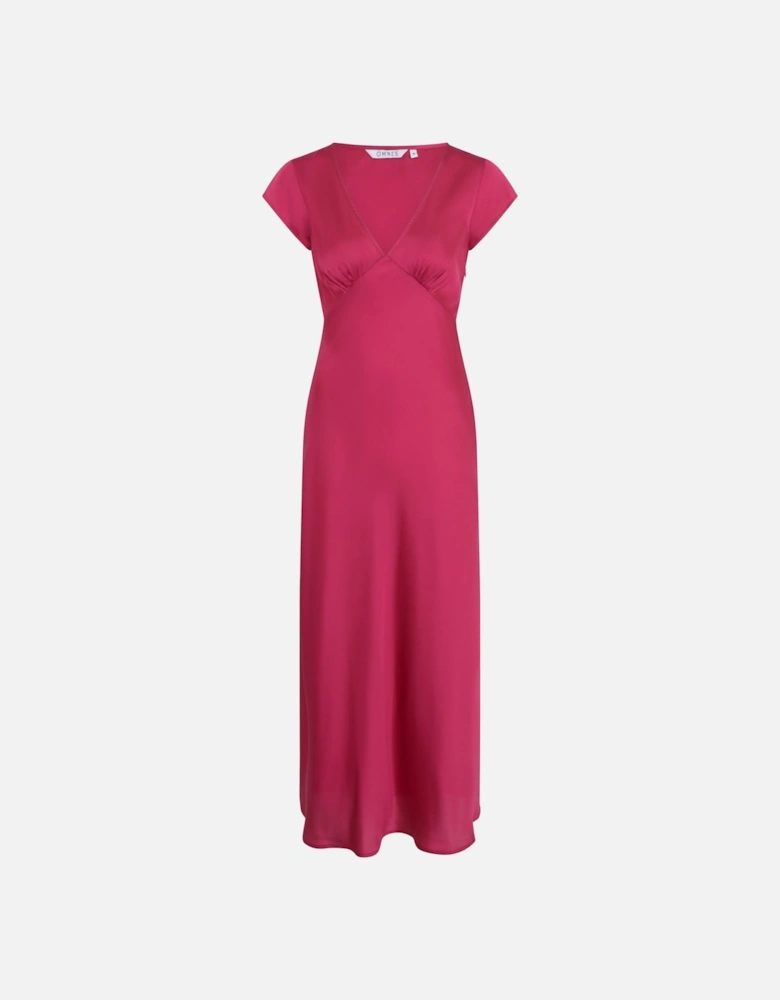 Woolf Midi Dress in Magenta