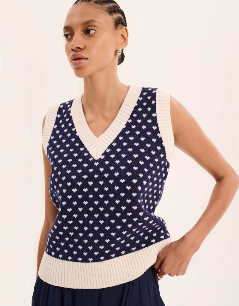 Trinny Mini Heart Vest in Navy