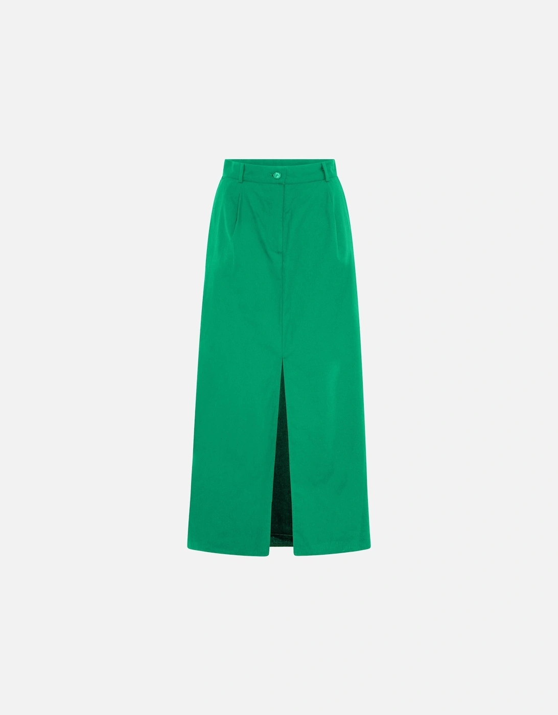 Olive A Line Midi Skirt in Green