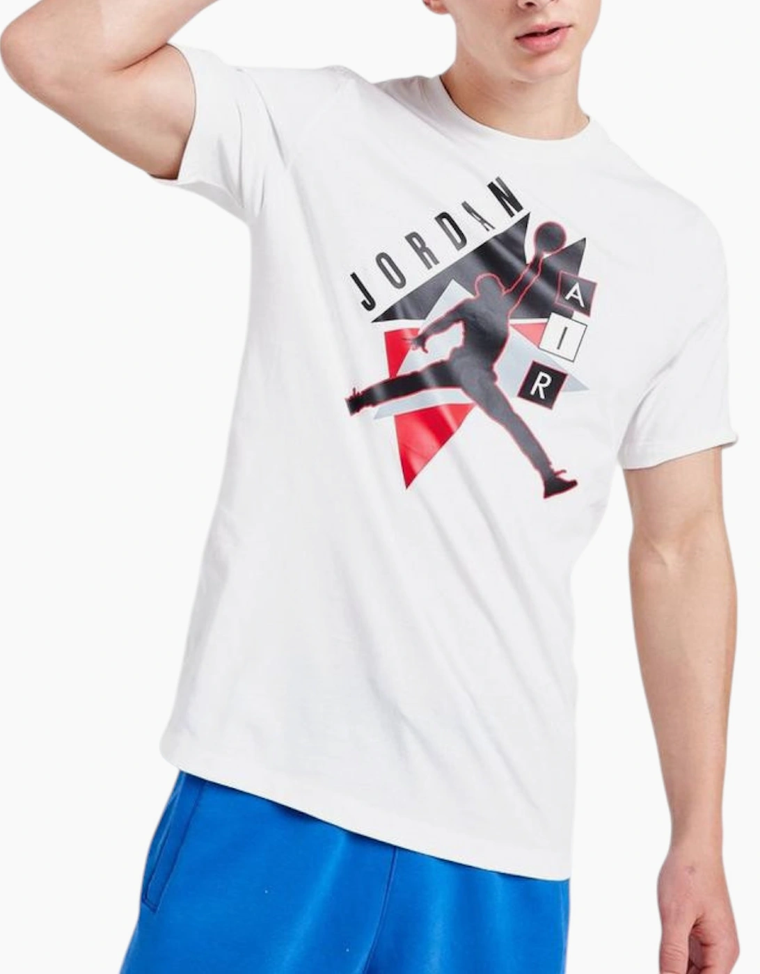 Nike Men's White Fd7301 Air Jordan Graphic Crew Neck T Shirts Athletic Cotton Retro Tee - Size: 36