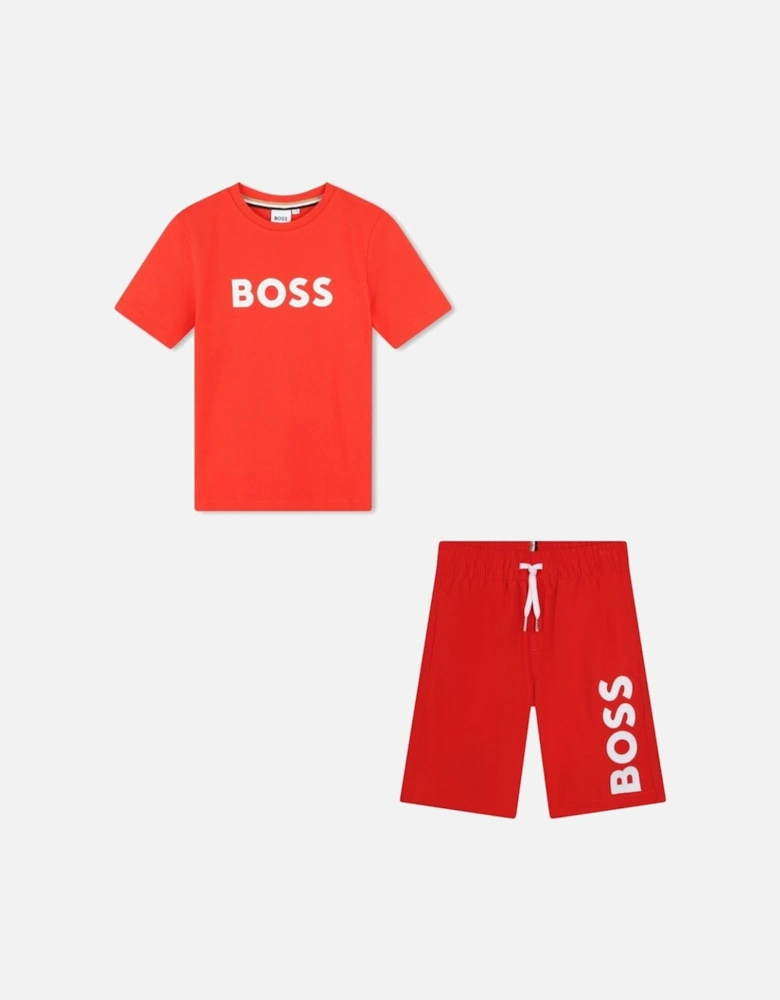 Boss Red Swim Shorts Set