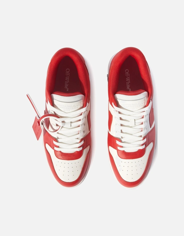 Out of Office Low Top Leather Trainers in Red/White