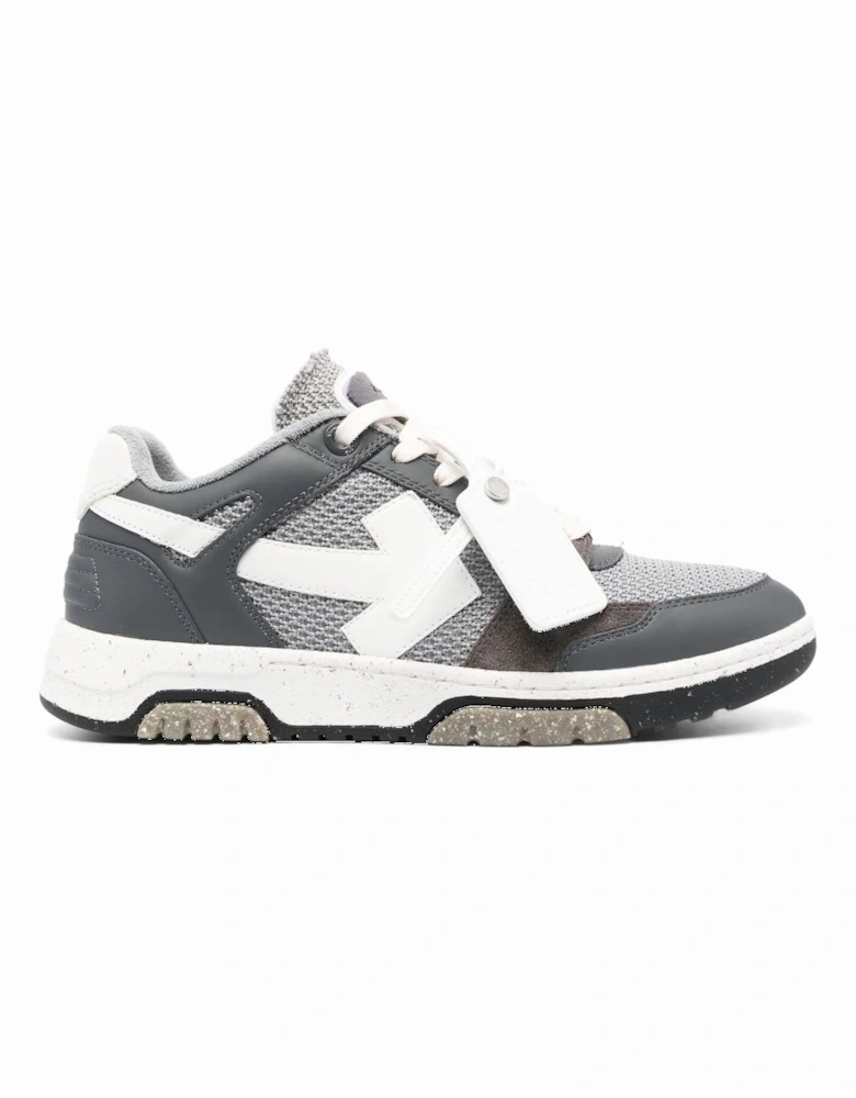 Out of Office low top Slim Leather Mesh Trainers in Grey