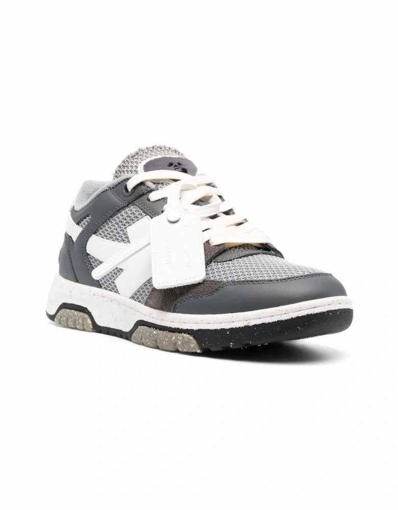 Out of Office low top Slim Leather Mesh Trainers in Grey