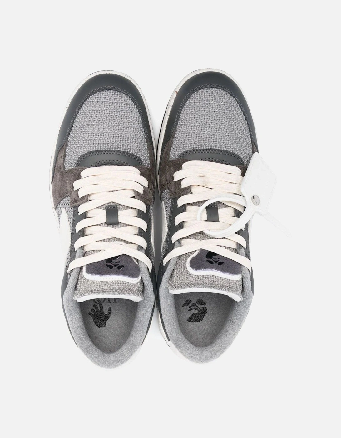 Out of Office low top Slim Leather Mesh Trainers in Grey