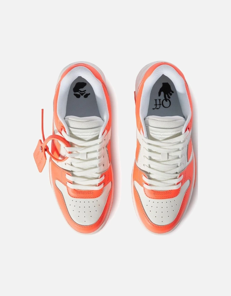 Out of Office Leather Trainers in Neon Orange