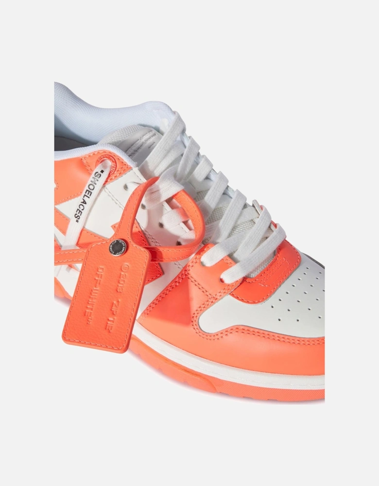 Out of Office Leather Trainers in Neon Orange