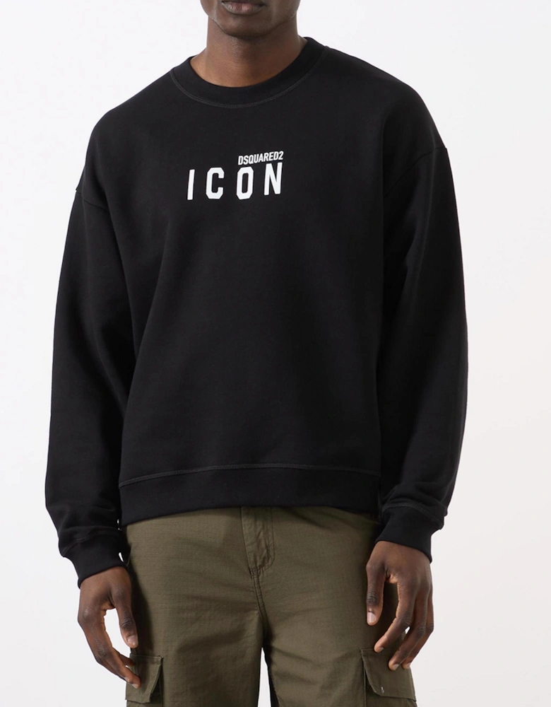 Icon Small logo Printed Sweatshirt in Black