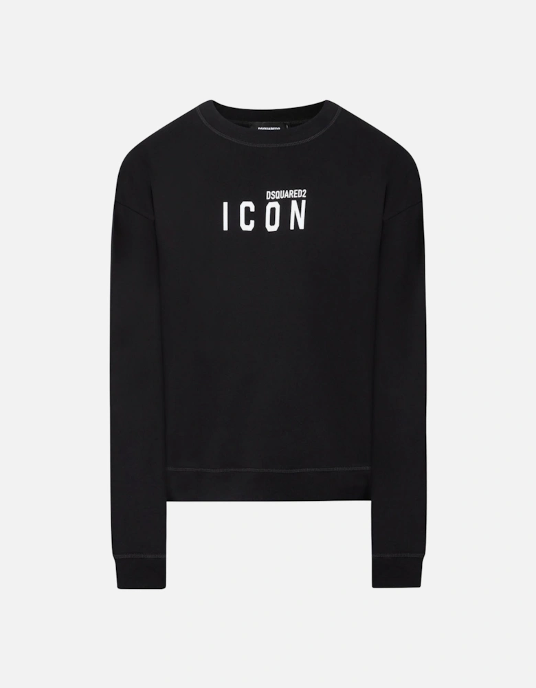 Icon Small logo Printed Sweatshirt in Black