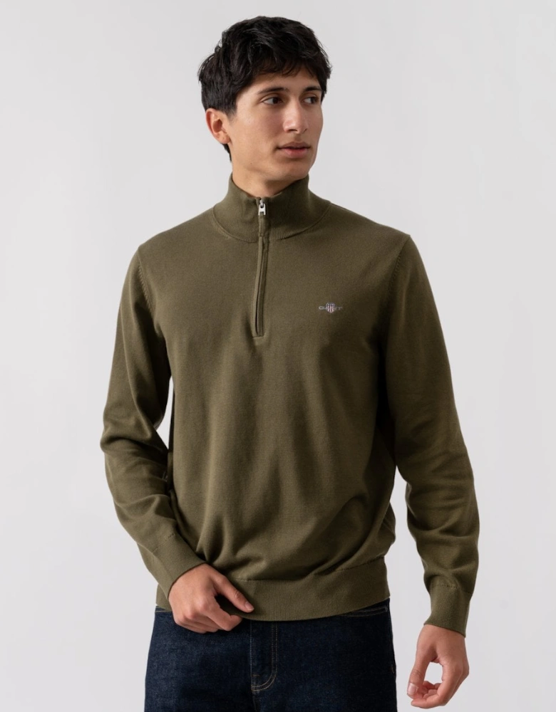 Mens Classic Cotton Half zip Jumper