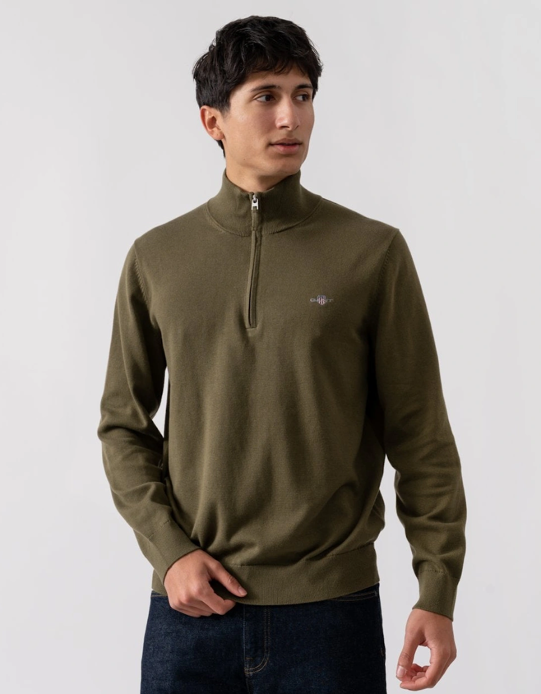 Mens Classic Cotton Half zip Jumper, 5 of 4