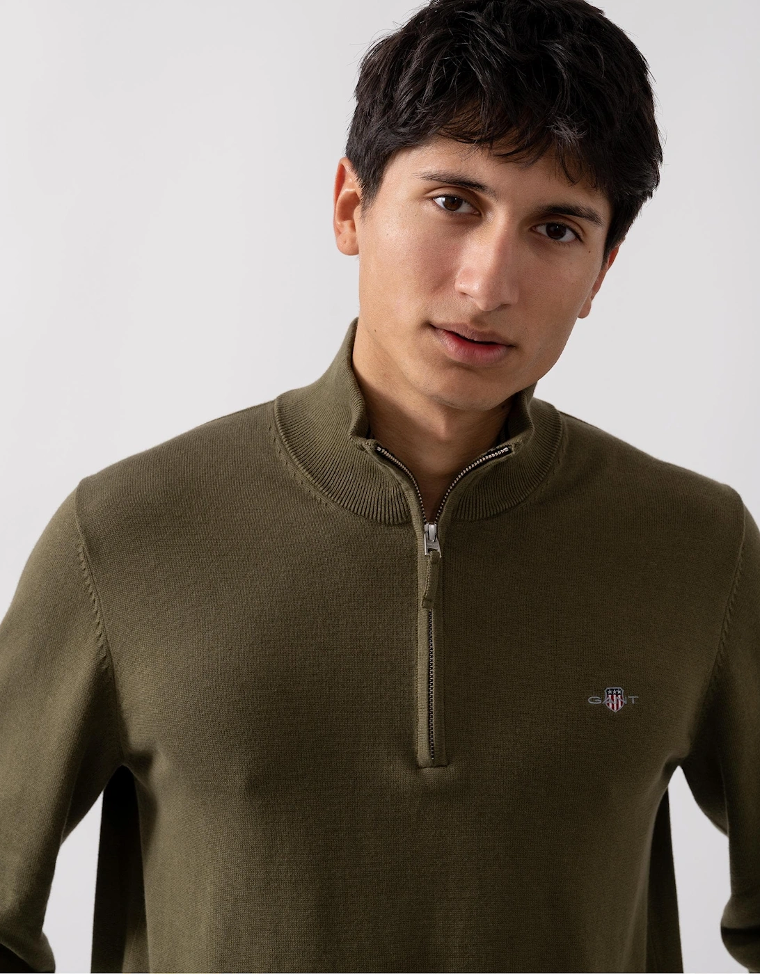 Mens Classic Cotton Half zip Jumper