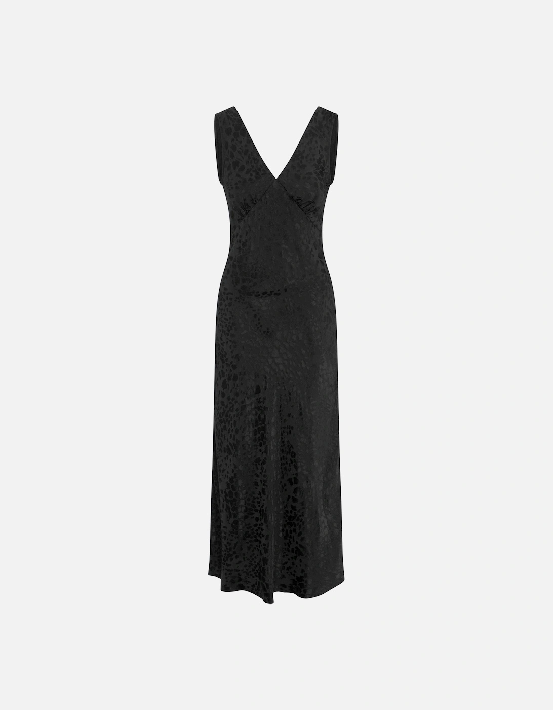 Iris Midi Jacquard Dress in Black