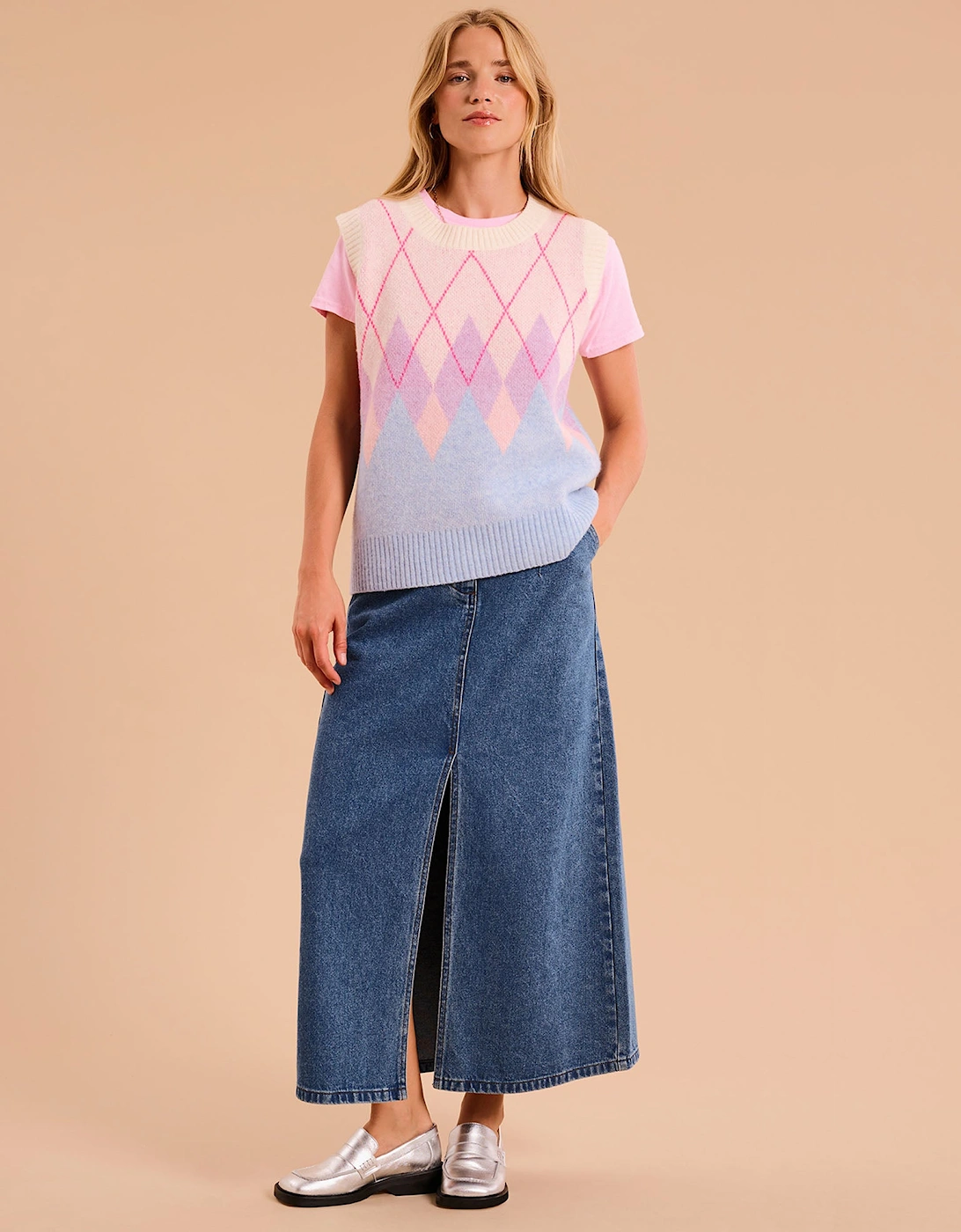 Omnes Women's Bobbi Fluffy Argyle Vest - Size: XL