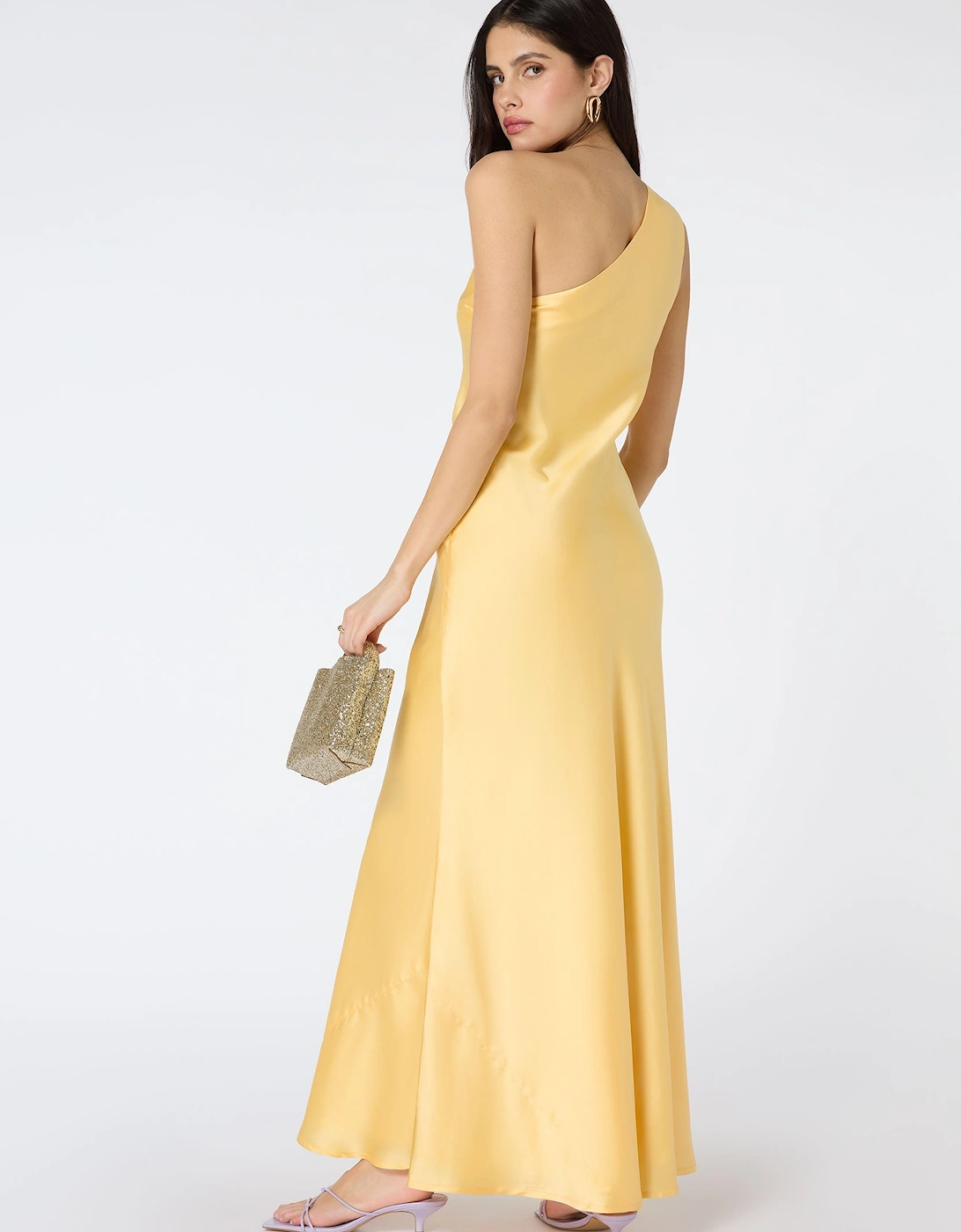 Uma One Shoulder Dress in Lemon Yellow