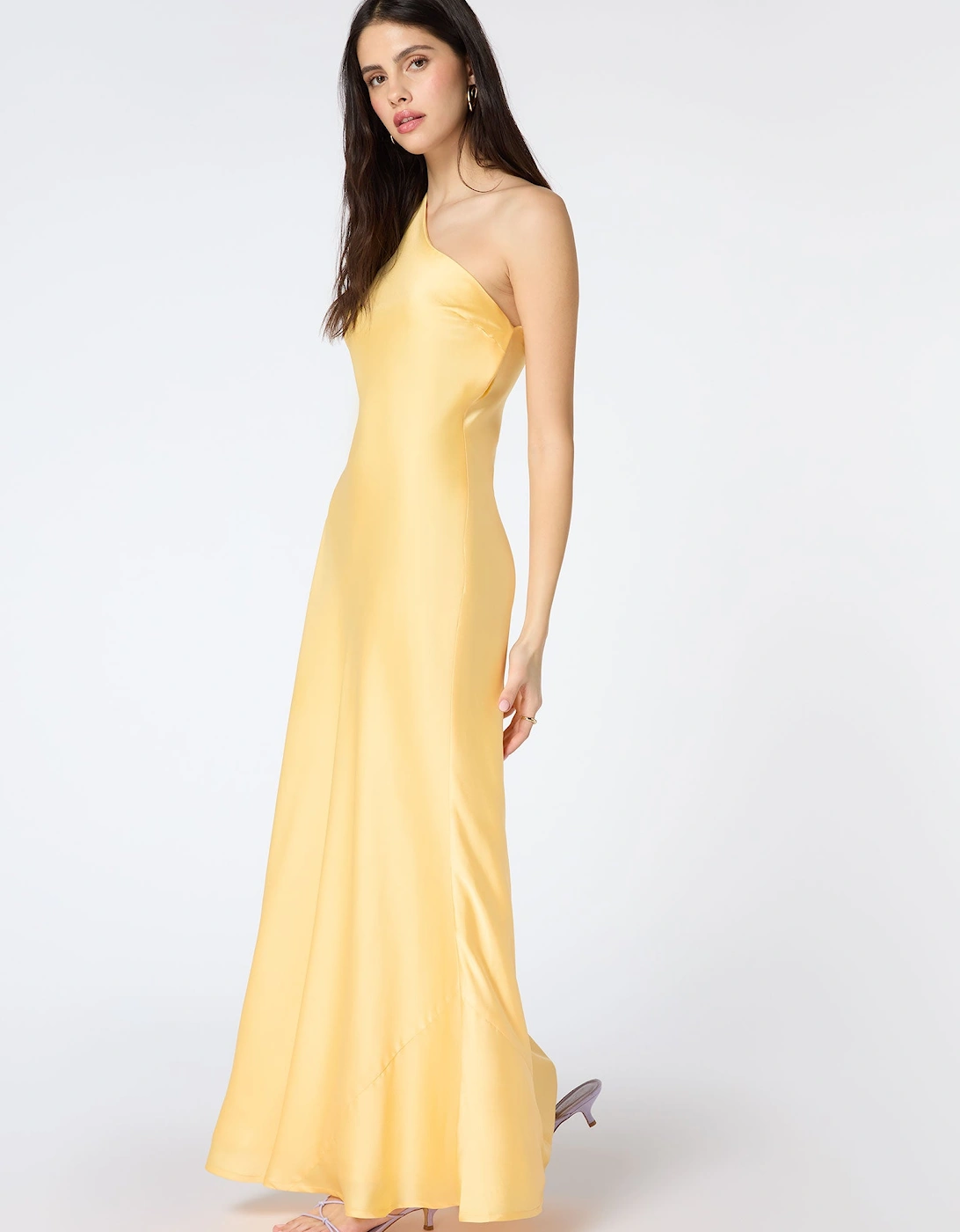 Uma One Shoulder Dress in Lemon Yellow