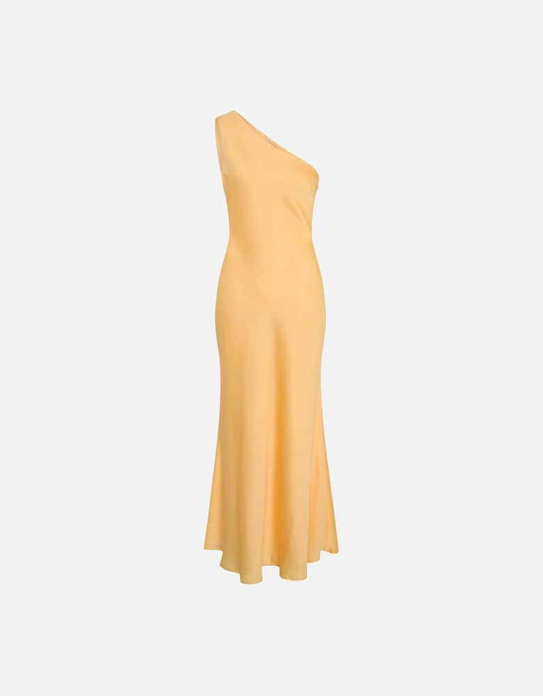 Uma One Shoulder Dress in Lemon Yellow