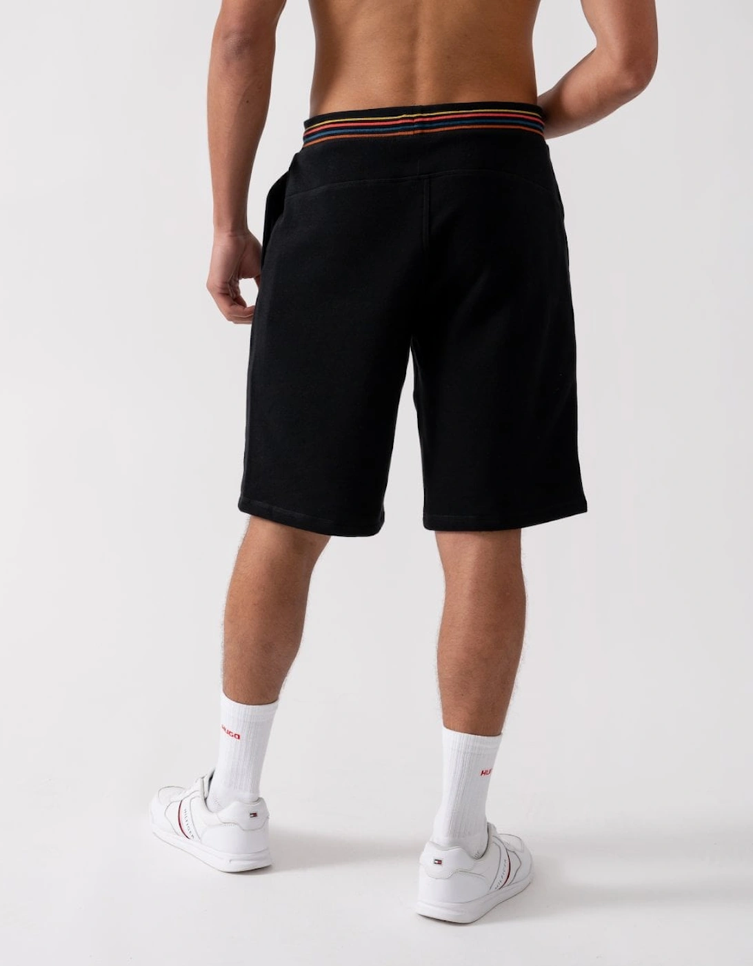 Mens Cotton Jersey Lounge Shorts with Artist Stripe Waistband