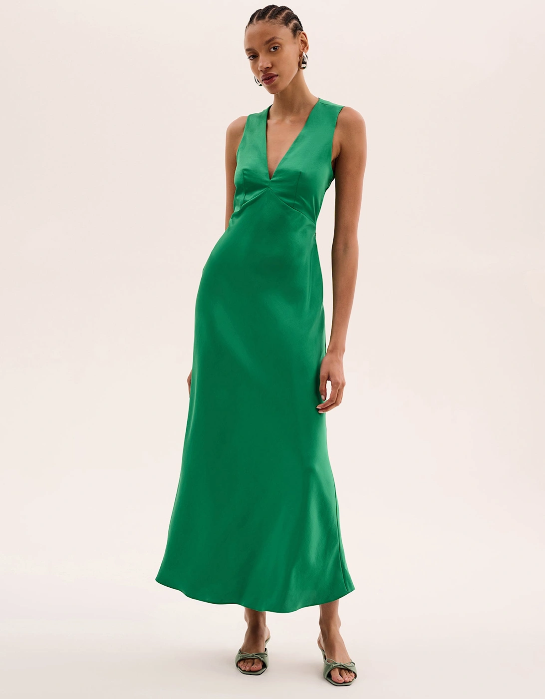 Nova Tie Back Dress in Emerald Green, 6 of 5