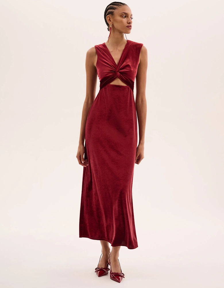 Marin Velvet Dress in Red