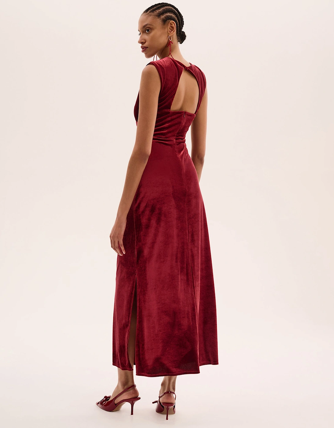 Marin Velvet Dress in Red