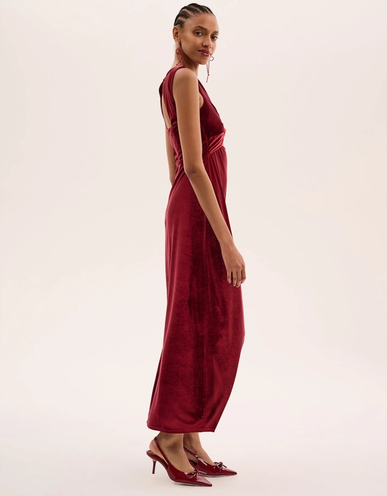 Marin Velvet Dress in Red