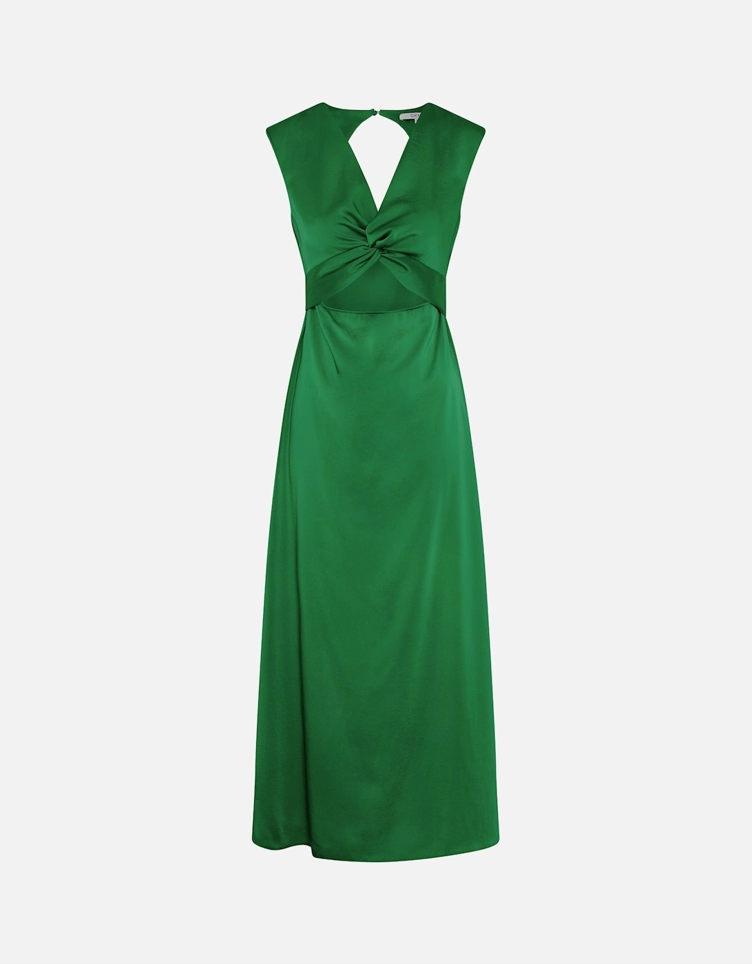 Marin Twist Front Dress in Emerald Green