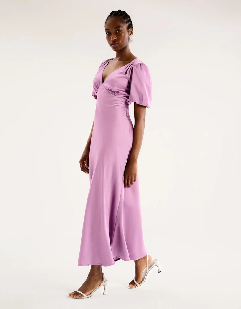 Rosie Puff Sleeve Dress in Lavender