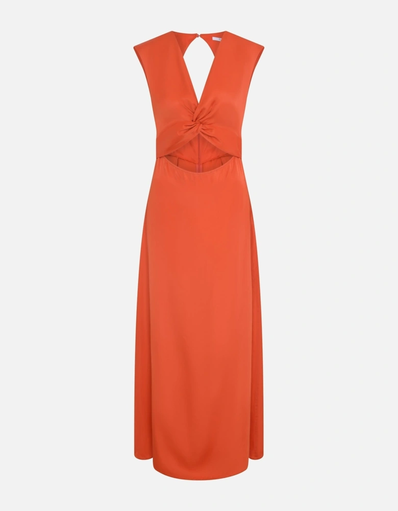 Marin Twist Front Dress in Burnt Orange