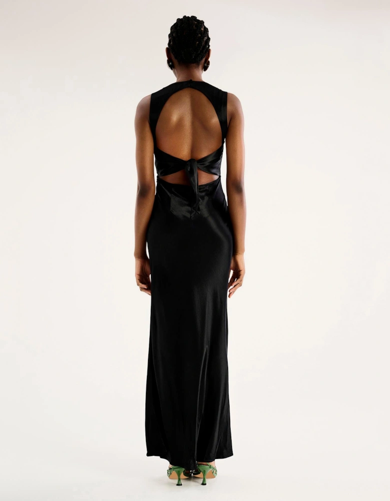 Nova Tie Back Dress in Black
