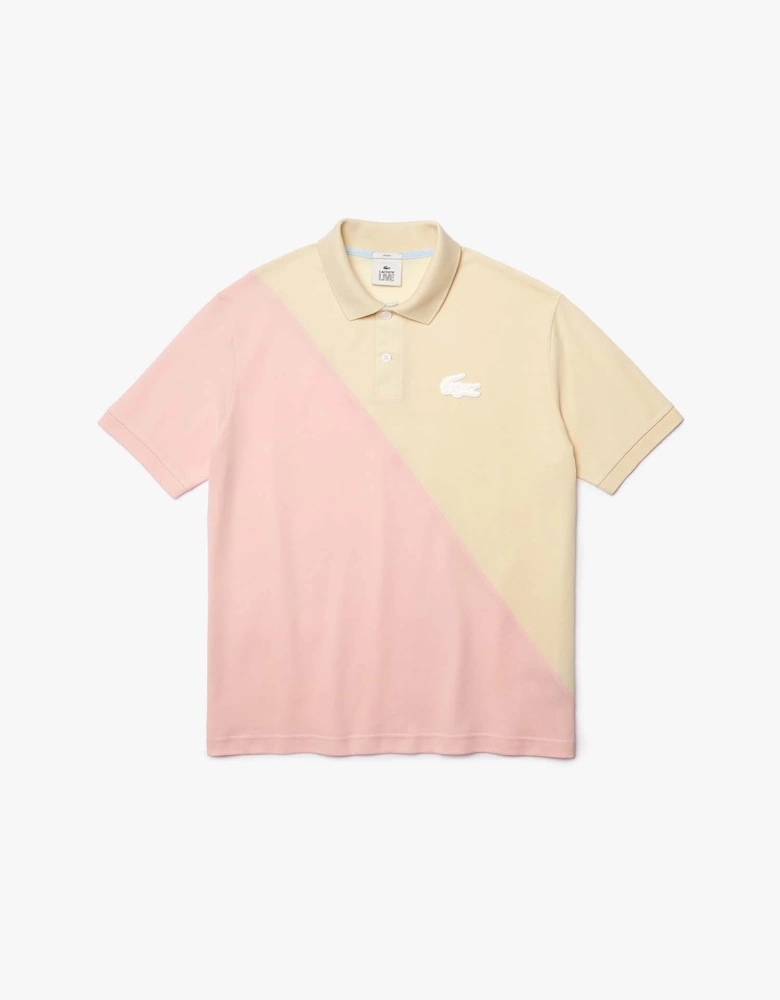 Loose Fit Colourblock Cotton Piqué Polo Shirt