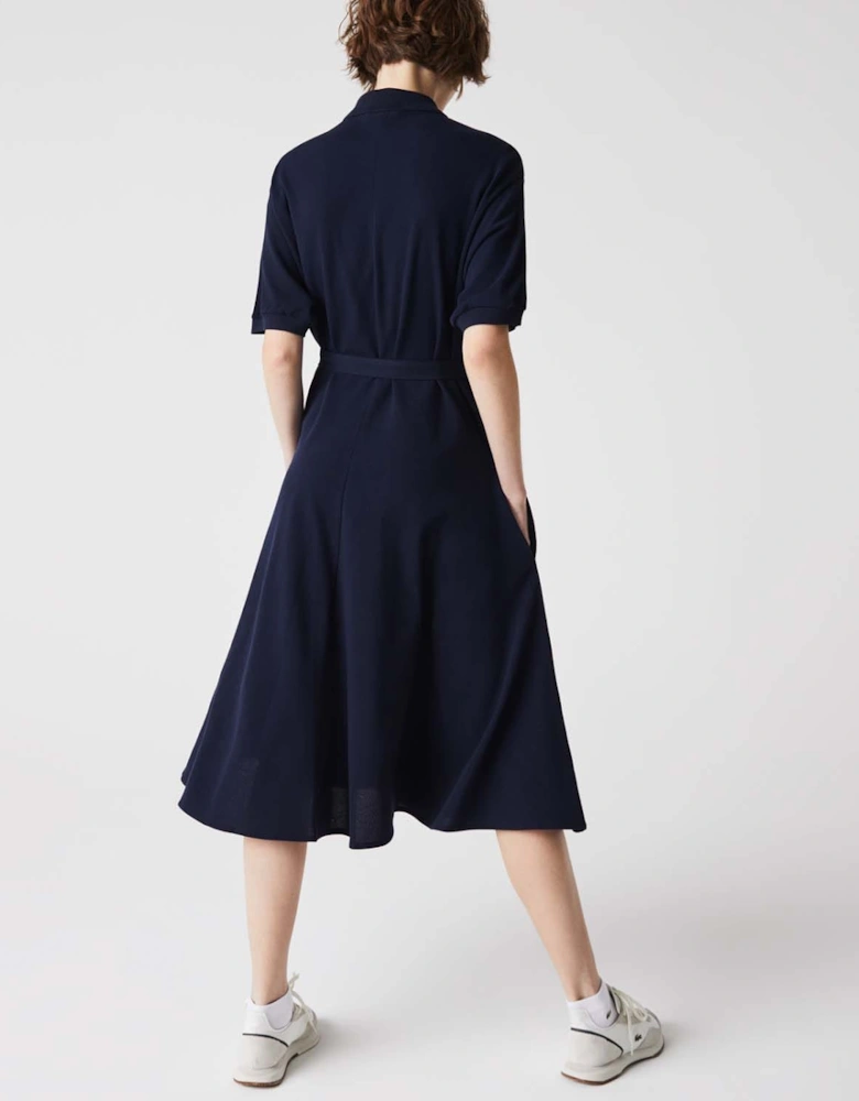 Cotton Piqué Belted Polo Dress