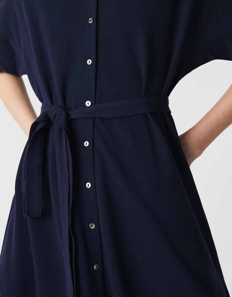 Cotton Piqué Belted Polo Dress