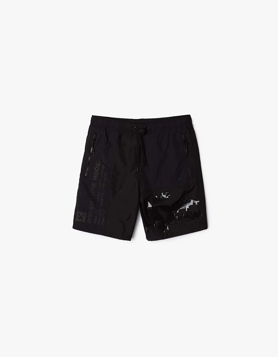 Men's Lacoste x Minecraft Nylon Bermuda Shorts - Black - Size: 30