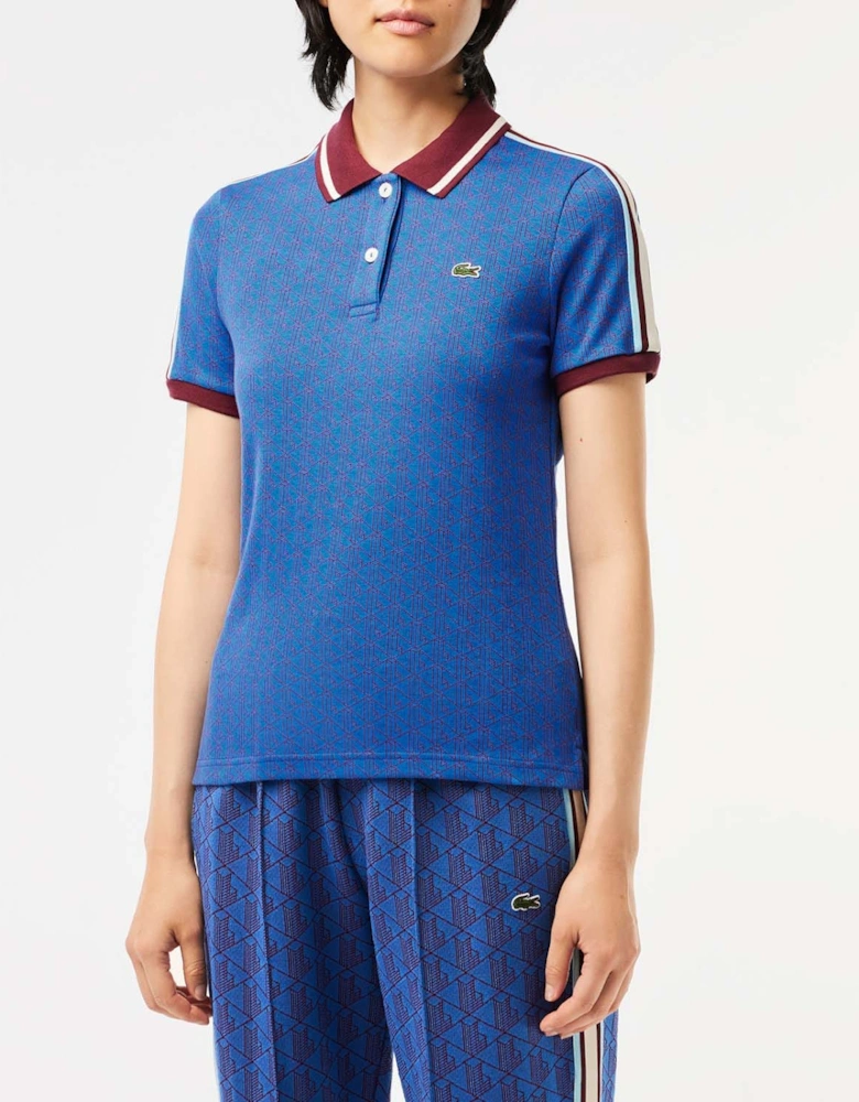 Slim Fit Monogram Jacquard Polo Shirt