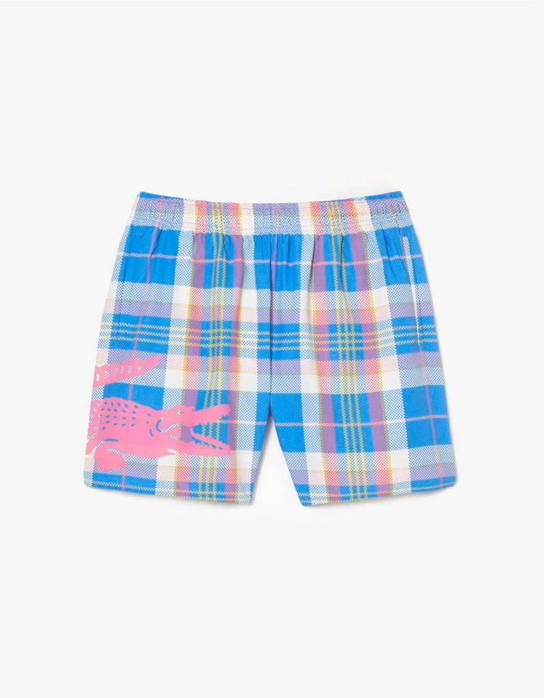 Quick Dry Coloured Check Swim Shorts