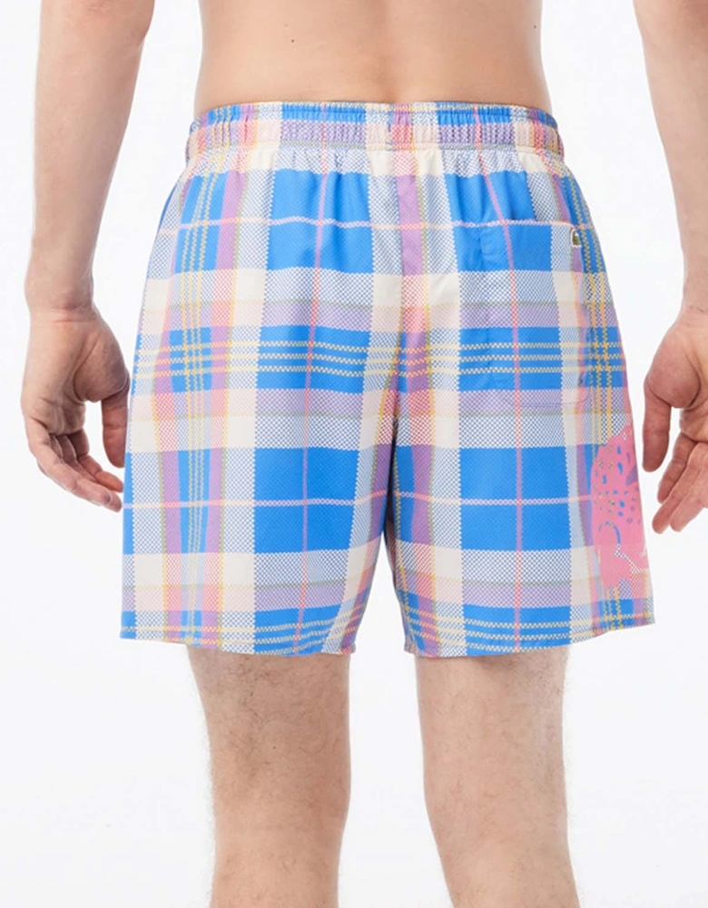 Quick Dry Coloured Check Swim Shorts