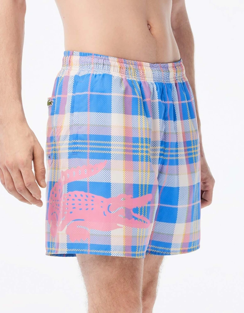 Quick Dry Coloured Check Swim Shorts